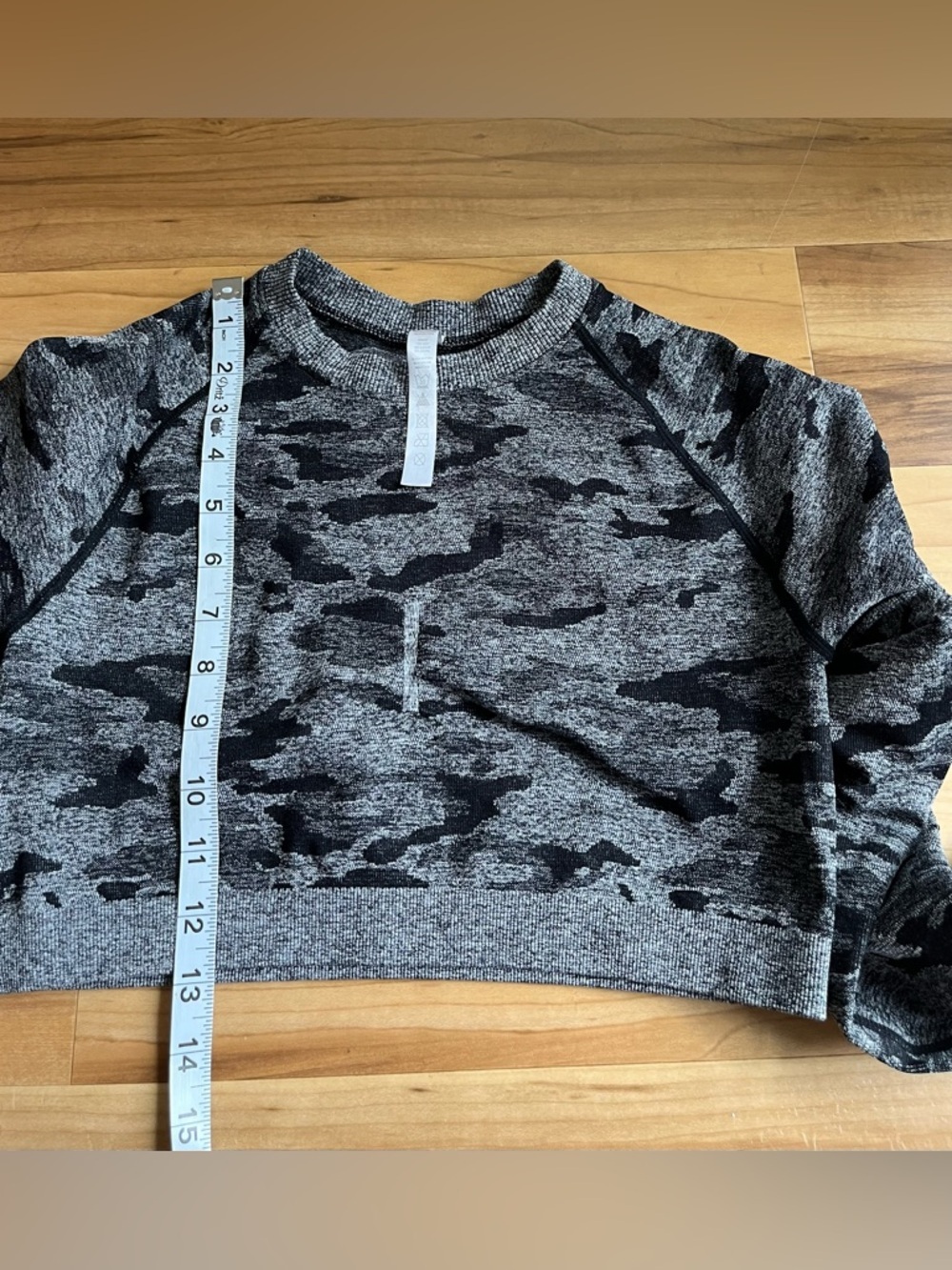 Camo Seamless Crop Top Open Back Gym Y2K L - Picture 7 of 8